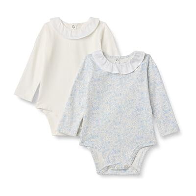 Amazon Essentials x Sofia Grainge Bodi de Manga Larga con Cuello con Volantes Bebé-Niñas, Pack de 2, Flores/Marfil, 0-3 meses Amazon Essentials x Sofia Grainge Bodi de Manga Larga con Cuello con Volantes Bebé-Niñas, Pack de 2, Flores/Marfil, 0-3 meses