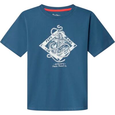 Pepe Jeans Ezra Camiseta, Azul (Beat Blue), 16 años para Niños Pepe Jeans Ezra Camiseta, Azul (Beat Blue), 16 años para Niños