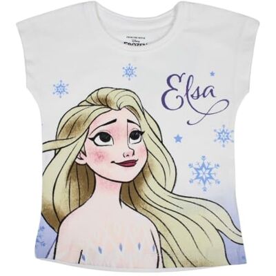 Disney LA Reina DE Nieves, Camiseta, Niño, Niña, (4 a 10 años), Polo, Camiseta de Tirantes, Camisa, Estampado, Ropa, Unisex, Niños, Deportes, Transpirable, Modelo , Blanc Disney LA Reina DE Nieves, Camiseta, Niño, Niña, (4 a 10 años), Polo, Camiseta de Tirantes, Camisa, Estampado, Ropa, Unisex, Niños, Deportes, Transpirable, Modelo , Blanc