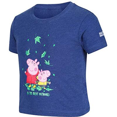 Regatta Peppa Tee, Camiseta Peppa Pig de mezcla de algodón Coolweave con diseño estampado, New Royal, 1 año Regatta Peppa Tee, Camiseta Peppa Pig de mezcla de algodón Coolweave con diseño estampado, New Royal, 1 año