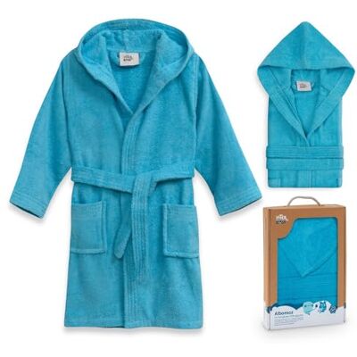 Bata de baño de felpa de algodón 100% turquesa - Unisex T14 Bata de baño de felpa de algodón 100% turquesa - Unisex T14