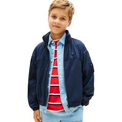 Tommy Hilfiger Chaqueta cortavientos unisex para niños, KS0KS00741, color azul (azul marino nocturno oscuro), 2 años Tommy Hilfiger Chaqueta cortavientos unisex para niños, KS0KS00741, color azul (azul marino nocturno oscuro), 2 años