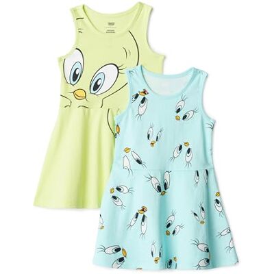 Amazon Essentials Vestidos de Punto sin Mangas Niña, Pack de 2, Amarillo Canario, 10 años Amazon Essentials Vestidos de Punto sin Mangas Niña, Pack de 2, Amarillo Canario, 10 años