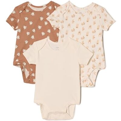 Amazon Essentials x Sofia Grainge Body de Manga Corta con Cuello Redondo Unisex Bebés, Pack de 3, Caras de cordero/Conejos/Marfil, 0 meses Amazon Essentials x Sofia Grainge Body de Manga Corta con Cuello Redondo Unisex Bebés, Pack de 3, Caras de cordero/Conejos/Marfil, 0 meses