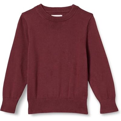 Amazon Essentials Jersey de Uniforme de Algodón con Cuello Redondo Niño, Burdeos, 6-7 años Amazon Essentials Jersey de Uniforme de Algodón con Cuello Redondo Niño, Burdeos, 6-7 años