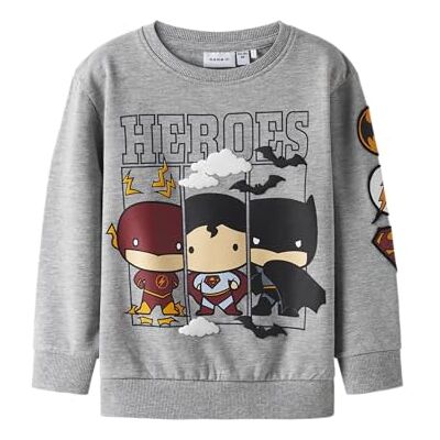NAME IT Nmmosmus Batman Nreg Sweat BRU Wab, Gris, 116 NAME IT Nmmosmus Batman Nreg Sweat BRU Wab, Gris, 116