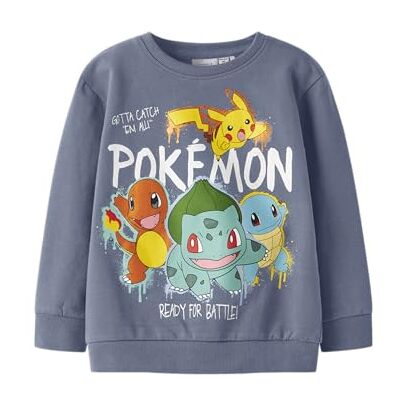 NAME IT Nmmnoa Pokemon Nreg Sweat BRU Sky, Piedra, 92 NAME IT Nmmnoa Pokemon Nreg Sweat BRU Sky, Piedra, 92