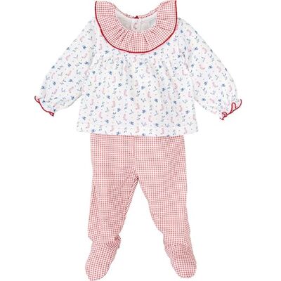 BABIDU Conjunto Bebé Niña Dos Piezas de Algodón, Diseño Suave y Transpirable, Ideal para Recién Nacido, Uso Diario BABIDU Conjunto Bebé Niña Dos Piezas de Algodón, Diseño Suave y Transpirable, Ideal para Recién Nacido, Uso Diario