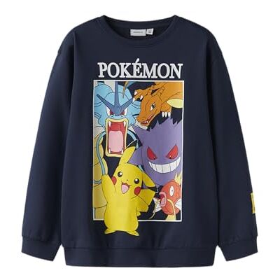 NAME IT Nkmjobi Pokemon Nreg Sweat UNB Box Sky, Azul Marino, 116 NAME IT Nkmjobi Pokemon Nreg Sweat UNB Box Sky, Azul Marino, 116
