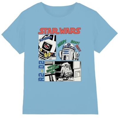 Star Wars Beep Boop R2D2 Camiseta Unisex para niños, Color Azul Claro, 9-10 años, Azul Claro, 9-10 años Star Wars Beep Boop R2D2 Camiseta Unisex para niños, Color Azul Claro, 9-10 años, Azul Claro, 9-10 años