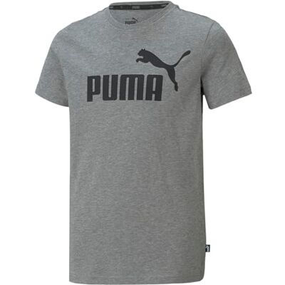 PUMA Ess Logo Tee B Camiseta, Gray, 104 Niños PUMA Ess Logo Tee B Camiseta, Gray, 104 Niños