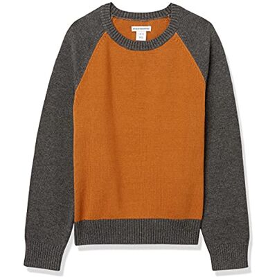 Amazon Essentials Jersey con Cuello redondo colores interrumpidos Niño, Carbón Mezcla Marrón Claro Bloque de Color, 11-12 años Amazon Essentials Jersey con Cuello redondo colores interrumpidos Niño, Carbón Mezcla Marrón Claro Bloque de Color, 11-12 años