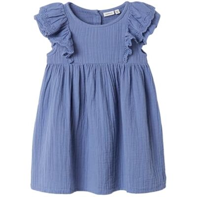 NAME IT Niña Nmfhakki Capsl Dress, Bleached Denim, 92 NAME IT Niña Nmfhakki Capsl Dress, Bleached Denim, 92