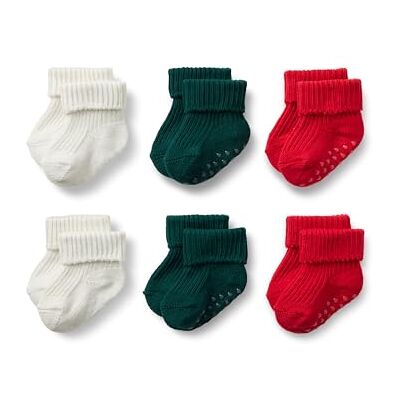 Amazon Essentials x Sofia Grainge Calcetines de Punto con Puños con Dobladillo Unisex Niño, 6 Pares, Marfil/Rojo/Verde Oscuro, 2-3 años Amazon Essentials x Sofia Grainge Calcetines de Punto con Puños con Dobladillo Unisex Niño, 6 Pares, Marfil/Rojo/Verde Oscuro, 2-3 años