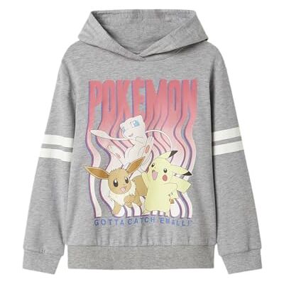 NAME IT Nkfjixaba Pokemon Nreg Sweat WH UNB Sky, Gris, 116 para Niñas NAME IT Nkfjixaba Pokemon Nreg Sweat WH UNB Sky, Gris, 116 para Niñas
