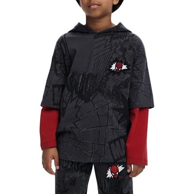 Desigual TS_City Spider T-Shirt, Negro/Blanco, 14 años Boy's Desigual TS_City Spider T-Shirt, Negro/Blanco, 14 años Boy's
