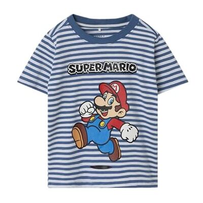 NAME IT Niños Nmmjaki Mario Nreg SS Top Bfu, Dusty Blue, 98 NAME IT Niños Nmmjaki Mario Nreg SS Top Bfu, Dusty Blue, 98
