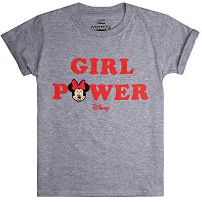 Disney Camiseta Minnie Mouse y Girl Power para niñas, Gris (Grey Heather Hgy), de 9 a 10 años, Reino Unido Disney Camiseta Minnie Mouse y Girl Power para niñas, Gris (Grey Heather Hgy), de 9 a 10 años, Reino Unido