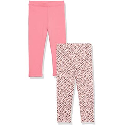 Amazon Aware Leggings en Punto elástico de algodón Niña, Pack de 2, Rosa/Estampado Floral, 10 años Amazon Aware Leggings en Punto elástico de algodón Niña, Pack de 2, Rosa/Estampado Floral, 10 años