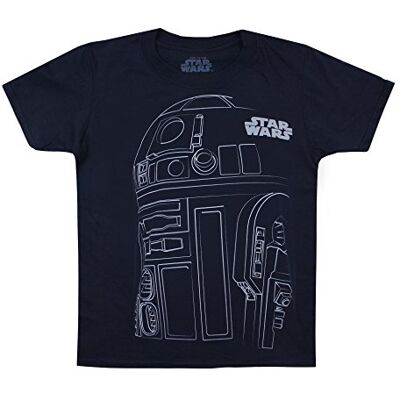 Star Wars Camiseta R2d2 Outline para niño, Azul (Azul Marino), de 5 a 6 años en el Reino Unido Star Wars Camiseta R2d2 Outline para niño, Azul (Azul Marino), de 5 a 6 años en el Reino Unido