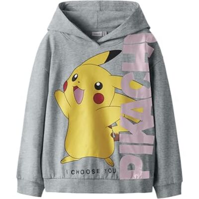 NAME IT Nkfnisara Pokemon RLX Sweat WH BRU Sky, Gris, 134-140 NAME IT Nkfnisara Pokemon RLX Sweat WH BRU Sky, Gris, 134-140