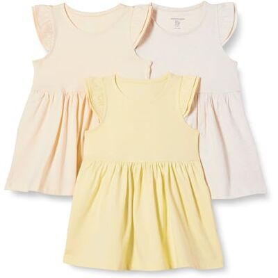 Amazon Essentials Niñas Túnica de Punto con Volantes, Paquete de 3, Amarillo Pastel/Avena Mezcla/Beige, 4 años Amazon Essentials Niñas Túnica de Punto con Volantes, Paquete de 3, Amarillo Pastel/Avena Mezcla/Beige, 4 años