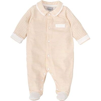 BABIDU Pelele Enterizo para Bebé con Cuello Bebé y Rayas, Ropa Infantil de Algodón Suave, Pelele con Bolsillo Decorativo y Cierre de Corchetes Frontal, Diseño Aura en Tono Melocotón BABIDU Pelele Enterizo para Bebé con Cuello Bebé y Rayas, Ropa Infantil de Algodón Suave, Pelele con Bolsillo Decorativo y Cierre de Corchetes Frontal, Diseño Aura en Tono Melocotón