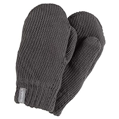 Sterntaler Guantes de punto unisex para bebé, para niños, con forro polar, color verde oscuro, gris antracita, 1 Sterntaler Guantes de punto unisex para bebé, para niños, con forro polar, color verde oscuro, gris antracita, 1