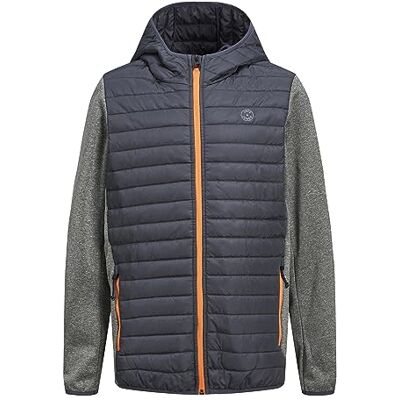 JACK & JONES JUNIOR EMULTI Quilted Jacket Moda juvenil Chaqueta, Grey Melange/Detail:SetIN Sleeves, 152 para Niños JACK & JONES JUNIOR EMULTI Quilted Jacket Moda juvenil Chaqueta, Grey Melange/Detail:SetIN Sleeves, 152 para Niños