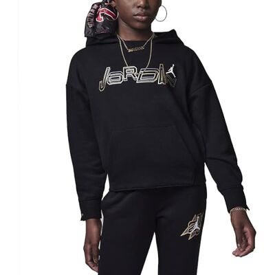 Nike Jordan Sudadera de Chica con Capucha Take Flight Snap Negro Código 45C807-023, Negro, 10-12 años Nike Jordan Sudadera de Chica con Capucha Take Flight Snap Negro Código 45C807-023, Negro, 10-12 años