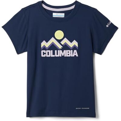 Columbia Tech Trail Utility Camiseta de Manga Corta para niñas jóvenes, Cuello Redondo, técnica de Manga Corta, Azul Marino Universitario/Arco Iris, Talla L Columbia Tech Trail Utility Camiseta de Manga Corta para niñas jóvenes, Cuello Redondo, técnica de Manga Corta, Azul Marino Universitario/Arco Iris, Talla L