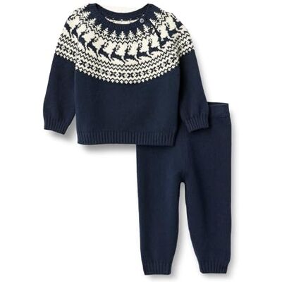 Amazon Essentials x Sofia Grainge Conjunto de Jerséis Bebé Niño, Azul Marino Marfil Fair Isle Pintoresco, 12 meses Amazon Essentials x Sofia Grainge Conjunto de Jerséis Bebé Niño, Azul Marino Marfil Fair Isle Pintoresco, 12 meses