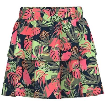 NAME IT NKFVINAYA Skirt FFF Noos, Falda de Verano Niñas, Dark Sapphire/Print:Tropical, NAME IT NKFVINAYA Skirt FFF Noos, Falda de Verano Niñas, Dark Sapphire/Print:Tropical,