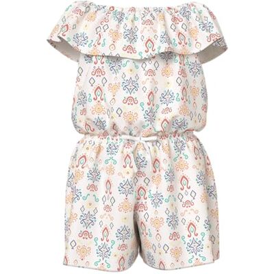 NAME IT Nkfvinaya SS Playsuit Fffff Noos, Blanco Alyssum, 140 Niña NAME IT Nkfvinaya SS Playsuit Fffff Noos, Blanco Alyssum, 140 Niña
