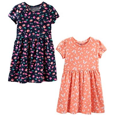 Simple Joys by Carter's Conjuntos de Vestidos sin Mangas y Manga Corta Niña Pequeña, Pack de 2, Azul Marino Floral/Melocotón Estampado de Mariposas, 3 años Simple Joys by Carter's Conjuntos de Vestidos sin Mangas y Manga Corta Niña Pequeña, Pack de 2, Azul Marino Floral/Melocotón Estampado de Mariposas, 3 años