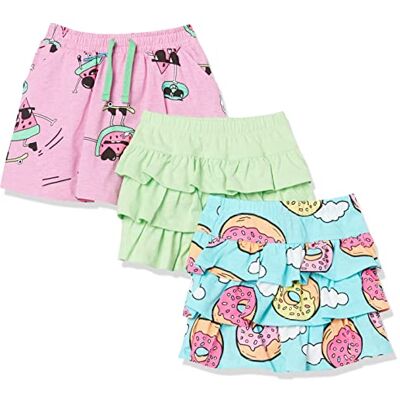 Amazon Essentials Faldas pantalón de Punto con Volantes (Anteriormente Spotted Zebra) Niña, Pack de 3, Azul Dónut/Rosa Fruta/Verde Menta, 2 años Amazon Essentials Faldas pantalón de Punto con Volantes (Anteriormente Spotted Zebra) Niña, Pack de 3, Azul Dónut/Rosa Fruta/Verde Menta, 2 años