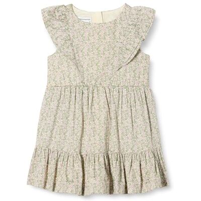 Amazon Essentials Vestido tejido con volantes Niña, Marfil Posey Floral, 3 años Amazon Essentials Vestido tejido con volantes Niña, Marfil Posey Floral, 3 años