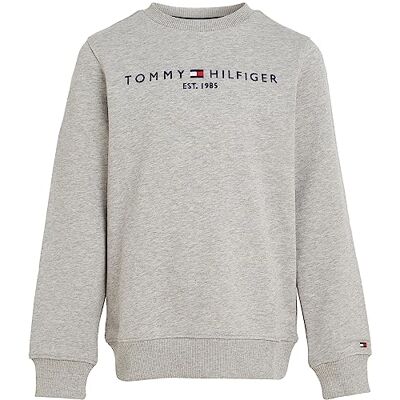 Tommy Hilfiger Sudadera Infantil Unisex Essential Sweatshirt sin Capucha, Gris (Light Grey Heather), 10 Años Tommy Hilfiger Sudadera Infantil Unisex Essential Sweatshirt sin Capucha, Gris (Light Grey Heather), 10 Años
