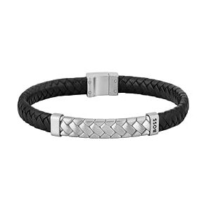 Boss Jewelry Pulsera para Hombre Colección TAILORED con Cuero Negro y Cierre de Acero Inoxidable Boss Jewelry Pulsera para Hombre Colección TAILORED con Cuero Negro y Cierre de Acero Inoxidable