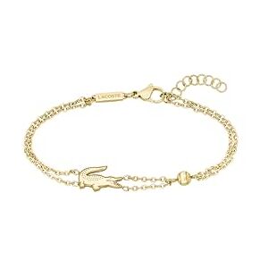 Lacoste Pulsera de Cadena para Mujer Colección CROCODILE en Acero Inoxidable con chapado ionico Oro Amarillo Lacoste Pulsera de Cadena para Mujer Colección CROCODILE en Acero Inoxidable con chapado ionico Oro Amarillo