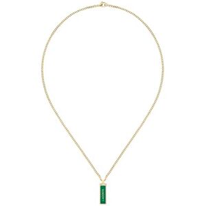 Lacoste Collar con colgante de la colección FENCE para hombre en oro amarillo , talla única, Acero inoxidable, No es una piedra preciosa Lacoste Collar con colgante de la colección FENCE para hombre en oro amarillo , talla única, Acero inoxidable, No es una piedra preciosa