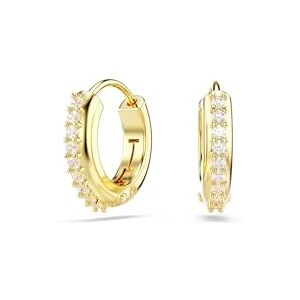 Swarovski Pendientes de aro Matrix, Talla redonda, Blancos, Baño tono oro Swarovski Pendientes de aro Matrix, Talla redonda, Blancos, Baño tono oro