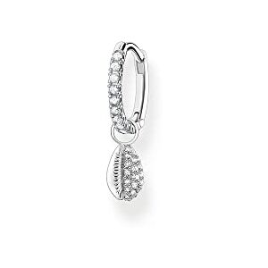 Thomas Sabo Pendientes de aro para mujer con piedras blancas y concha de plata de ley 925 , talla única, Plata de ley, Circonia cúbica, Hoop Earrings Shell Thomas Sabo Pendientes de aro para mujer con piedras blancas y concha de plata de ley 925 , talla única, Plata de ley, Circonia cúbica, Hoop Earrings Shell