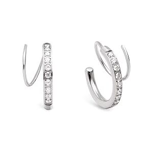 SINGULARU Pendientes Swirl. Pendientes de Aro en Acero. Forma de Espiral y Detalles en Circonitas. Cierre Gancho. Joyas para Mujer SINGULARU Pendientes Swirl. Pendientes de Aro en Acero. Forma de Espiral y Detalles en Circonitas. Cierre Gancho. Joyas para Mujer