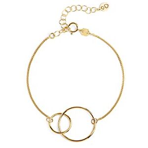 SINGULARU Pulsera Sister. Latón con Acabado Baño de Oro de 8 Kt. Perlas Cultivas. Largo de cadena 9 cm. Joyas para Mujer SINGULARU Pulsera Sister. Latón con Acabado Baño de Oro de 8 Kt. Perlas Cultivas. Largo de cadena 9 cm. Joyas para Mujer