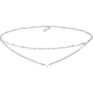 Elli Collares Mujeres Gargantilla Look en Capas Corazón Tendencia en Plata de Ley 925 Elli Collares Mujeres Gargantilla Look en Capas Corazón Tendencia en Plata de Ley 925