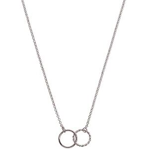 SINGULARU Collar Circles Twist. Colgante con Aros en Latón con Acabado en Baño de Rodio. Cadena de Talla Única. Joyas para Mujer SINGULARU Collar Circles Twist. Colgante con Aros en Latón con Acabado en Baño de Rodio. Cadena de Talla Única. Joyas para Mujer