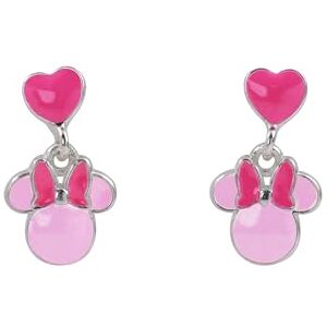 Disney Pendientes colgantes de plata de ley 925 con diseño de Minnie Mouse con esmalte rosa, talla única, Plata de ley, Sin piedra preciosa Disney Pendientes colgantes de plata de ley 925 con diseño de Minnie Mouse con esmalte rosa, talla única, Plata de ley, Sin piedra preciosa