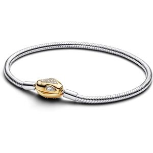 PANDORA Moments Pulsera de plata de ley chapada en oro de 14 quilates y circonitas cúbicas, compatible con Moments, 23 cm, 23cm, Plata de ley, Circonita cúbica PANDORA Moments Pulsera de plata de ley chapada en oro de 14 quilates y circonitas cúbicas, compatible con Moments, 23 cm, 23cm, Plata de ley, Circonita cúbica