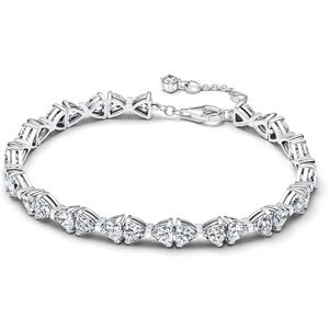 PANDORA Pulsera de plata para mujer con lazos 594262C01, 20cm, Plata de ley, Circonita cúbica PANDORA Pulsera de plata para mujer con lazos 594262C01, 20cm, Plata de ley, Circonita cúbica